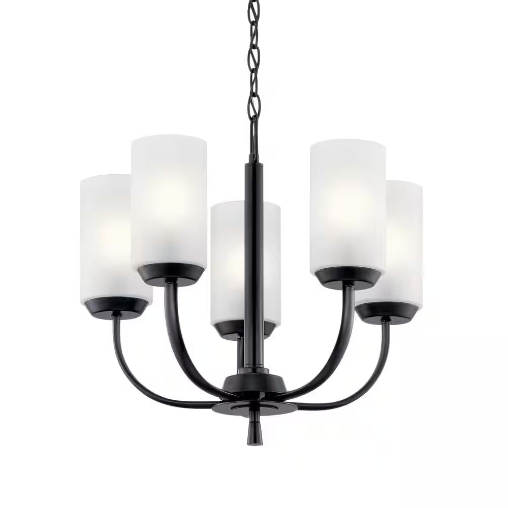 Kennewick 18.5 In. 5-Light Black Traditional Shaded Circle Chandelier for Dining Room