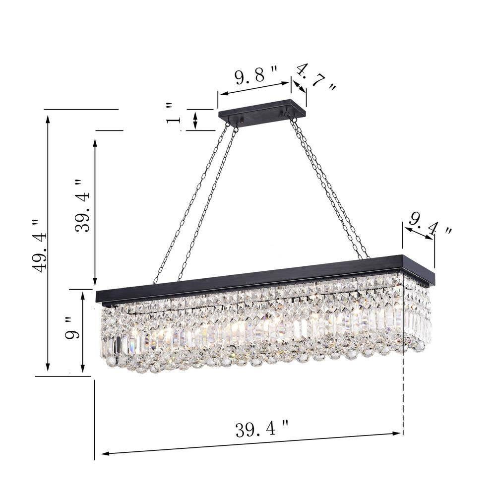 8-Light Black and Brown Chandelier Contemporary