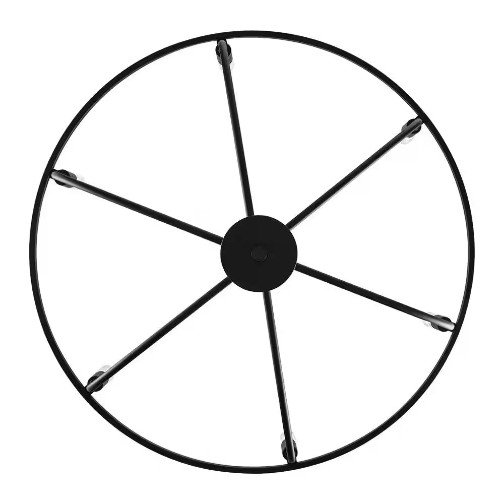 6-Light Black round Candle Chandelier Light Fixture
