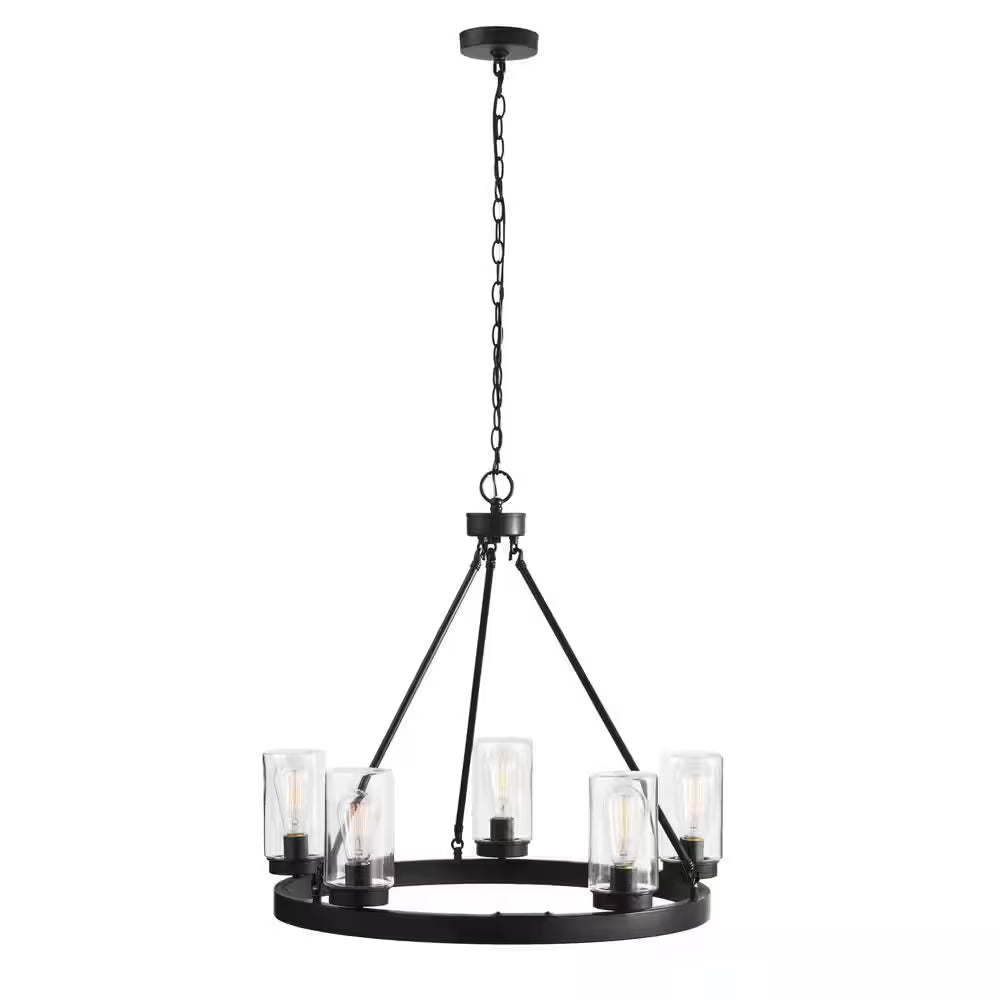 Arbeth 5-Light Bronze Outdoor Chandelier