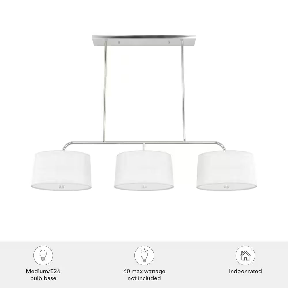 Cottage Hill 6-Light Brushed Nickel Shaded Chandelier with Fabric Shades