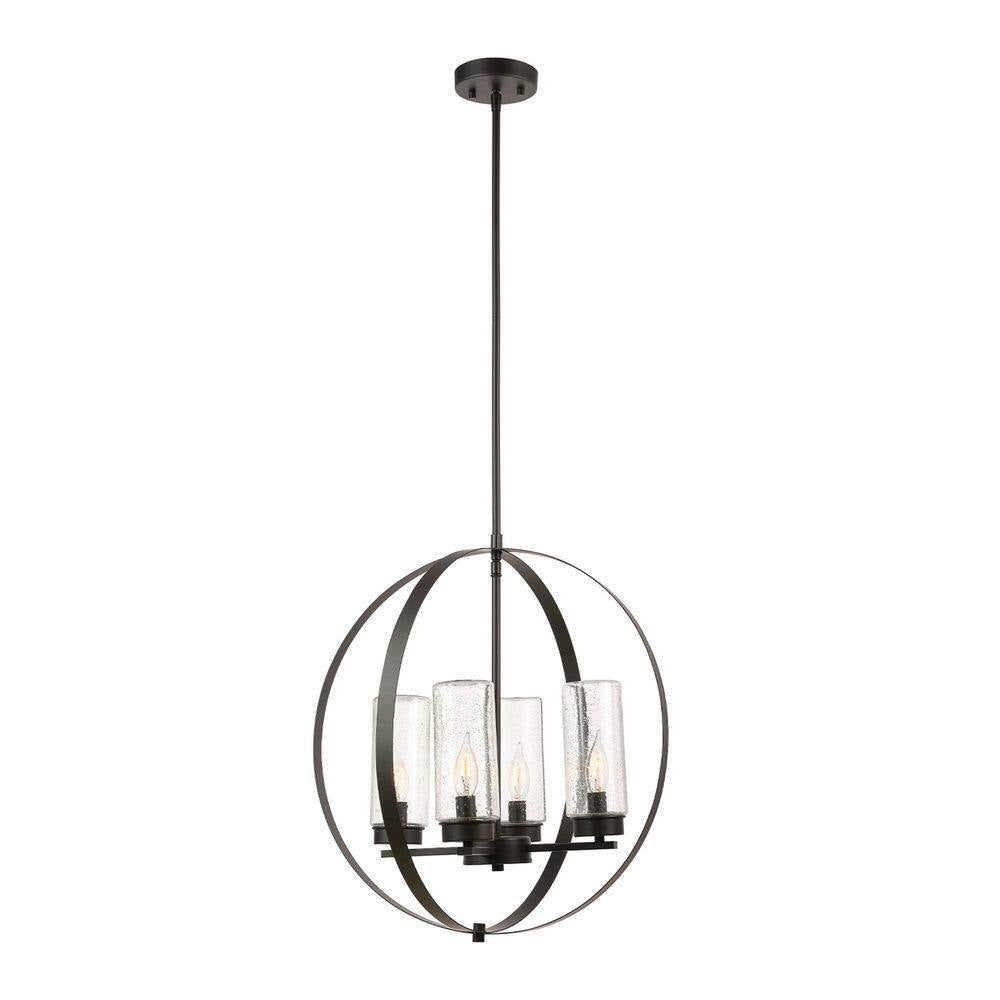 Reseda Modern 4-Light Bronze Outdoor Chandelier