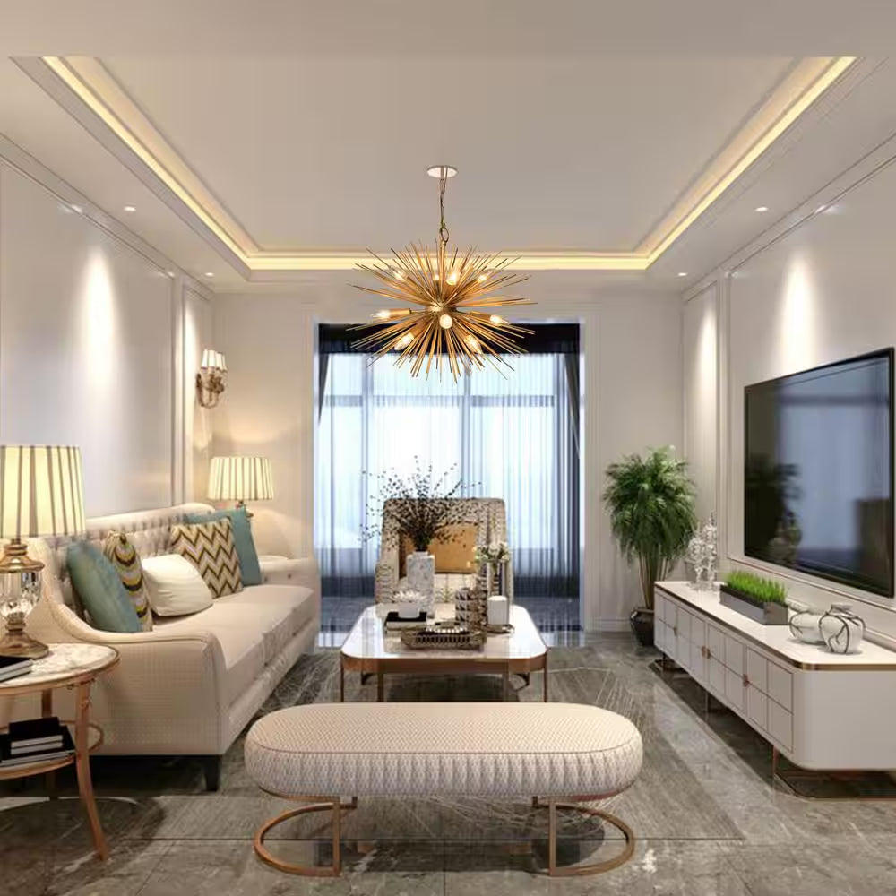 12-Light Gold Chandelier