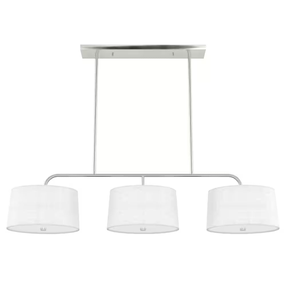 Cottage Hill 6-Light Brushed Nickel Shaded Chandelier with Fabric Shades