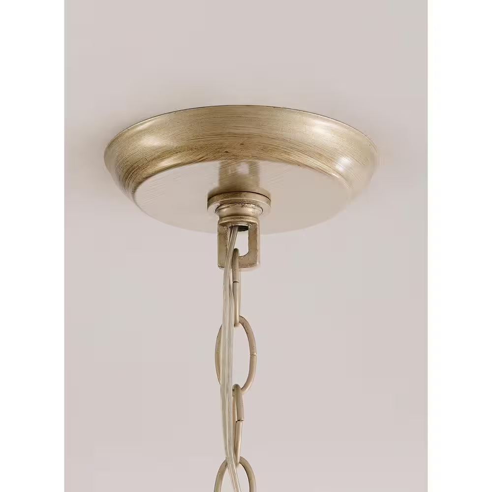 Daisy 20 In. in Diameter Brushed Silver-Ish Champagne 5-Light Larger Crystal Chandelier