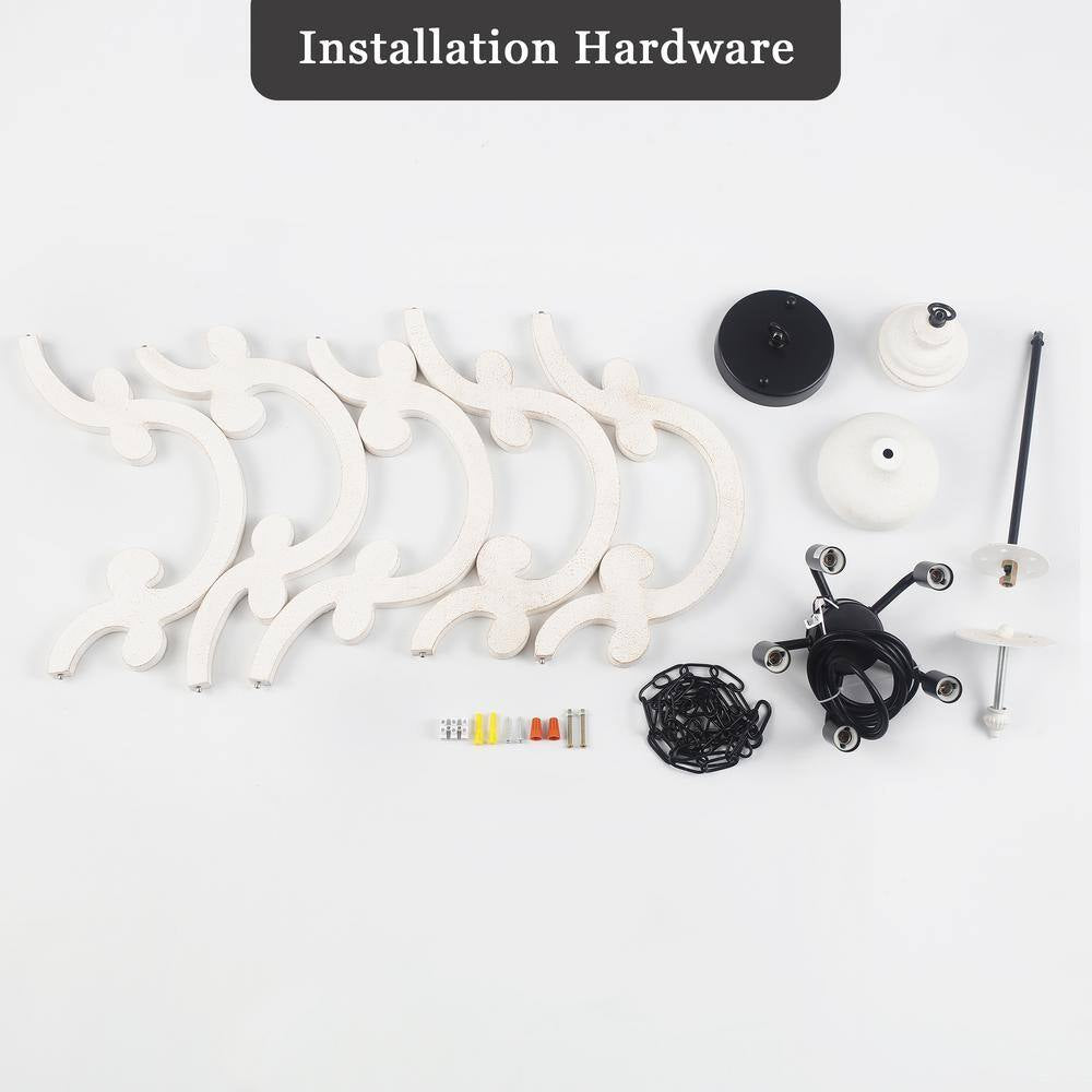 5-Light Black Cottage Chandelier Hanging Ceiling Lamp for Kitchen Island