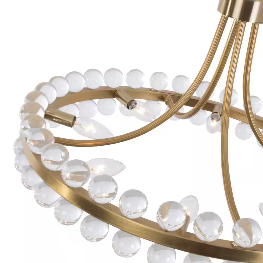 Jackson 8-Light Brass Unique Classic/Traditional Chandelier with Crystal Accents