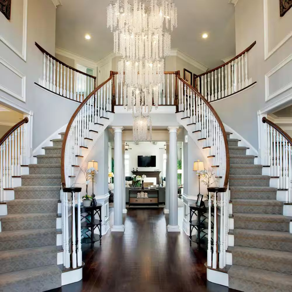 118 In. H, 28-Lights Silver Luxury Crystal Chandelier, Tree Branches Chandelier for Entryway High Ceiling Chandelier