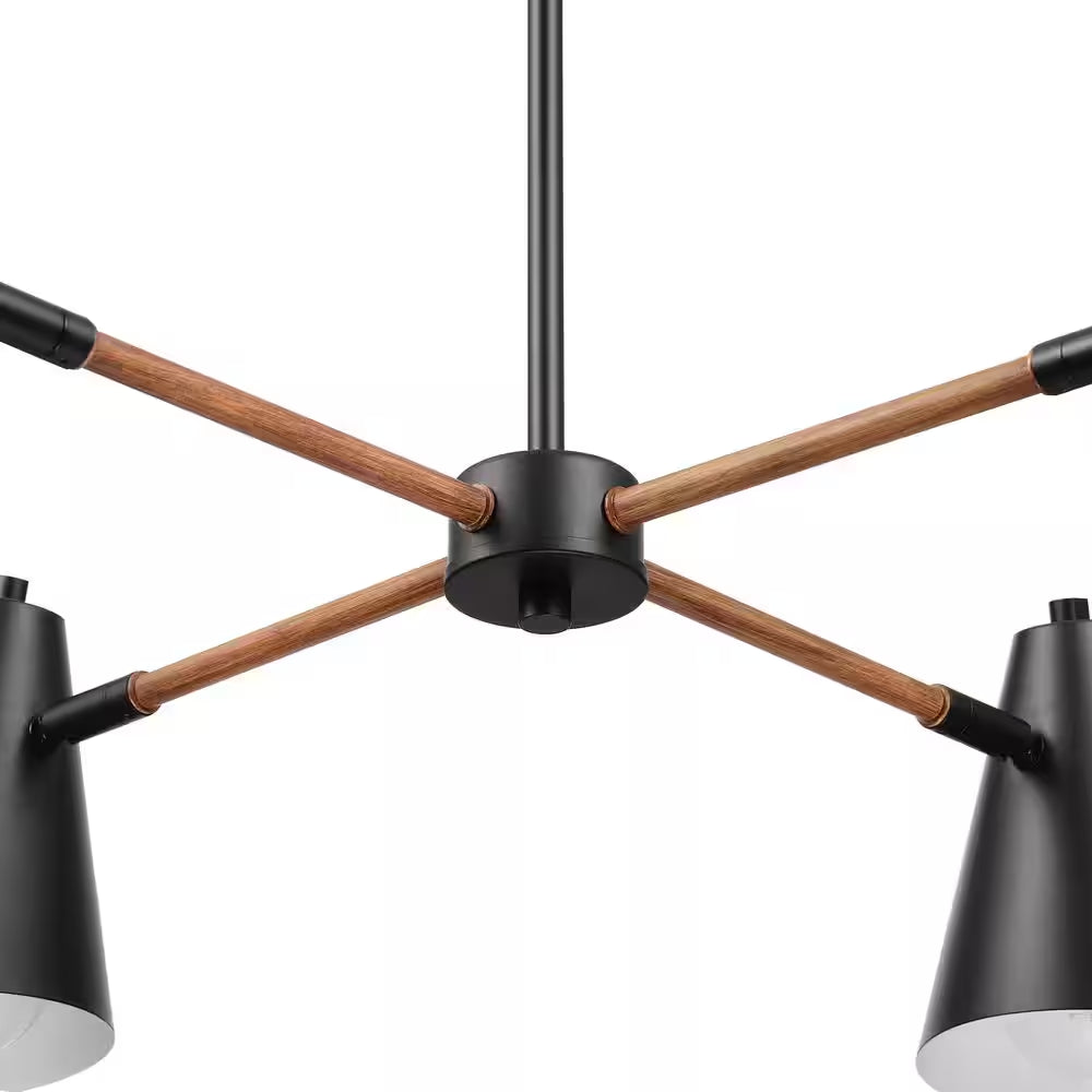 Woodstock 4-Light Matte Black Transitional Chandelier