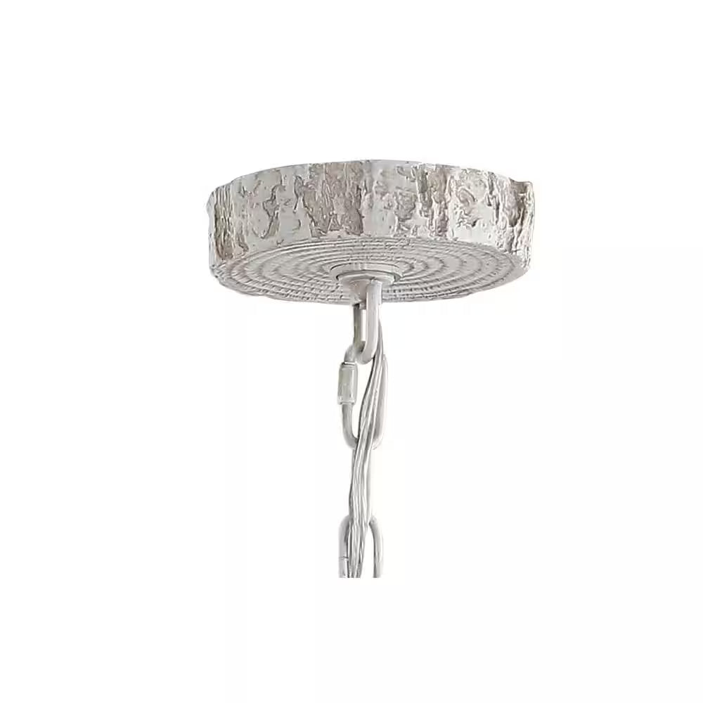 Eldora 26 In. Adjustable Resin Antler 4-Light White LED Chandelier