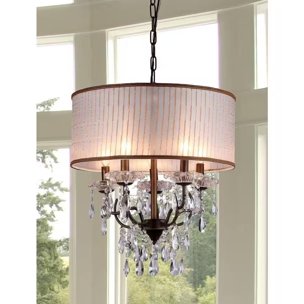 Scott 5-Light Antique Bronze Chandelier with Shade