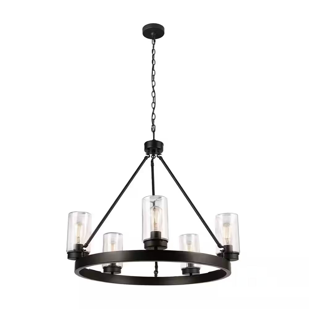 Arbeth 5-Light Bronze Outdoor Chandelier