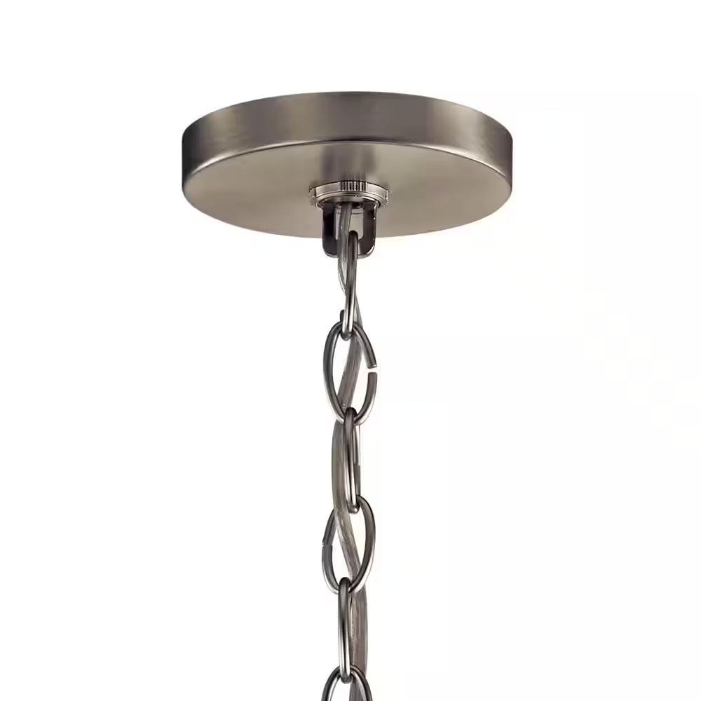 Crosby 26.25 In. 5-Light Brushed Nickel Contemporary Candlestick Cylinder Chandelier for Dining Room