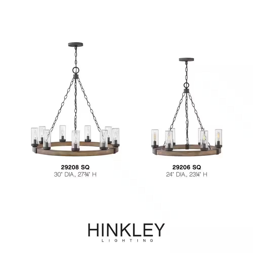 Sawyer Medium 6-Light Sequoia Brown Outdoor Hanging Chandelier