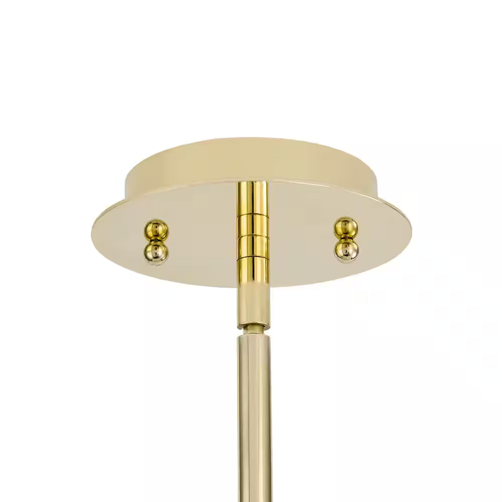 Ramas 1-Light Antique Gold Globe Chandelier with Crystal Accents for Kitchen Island