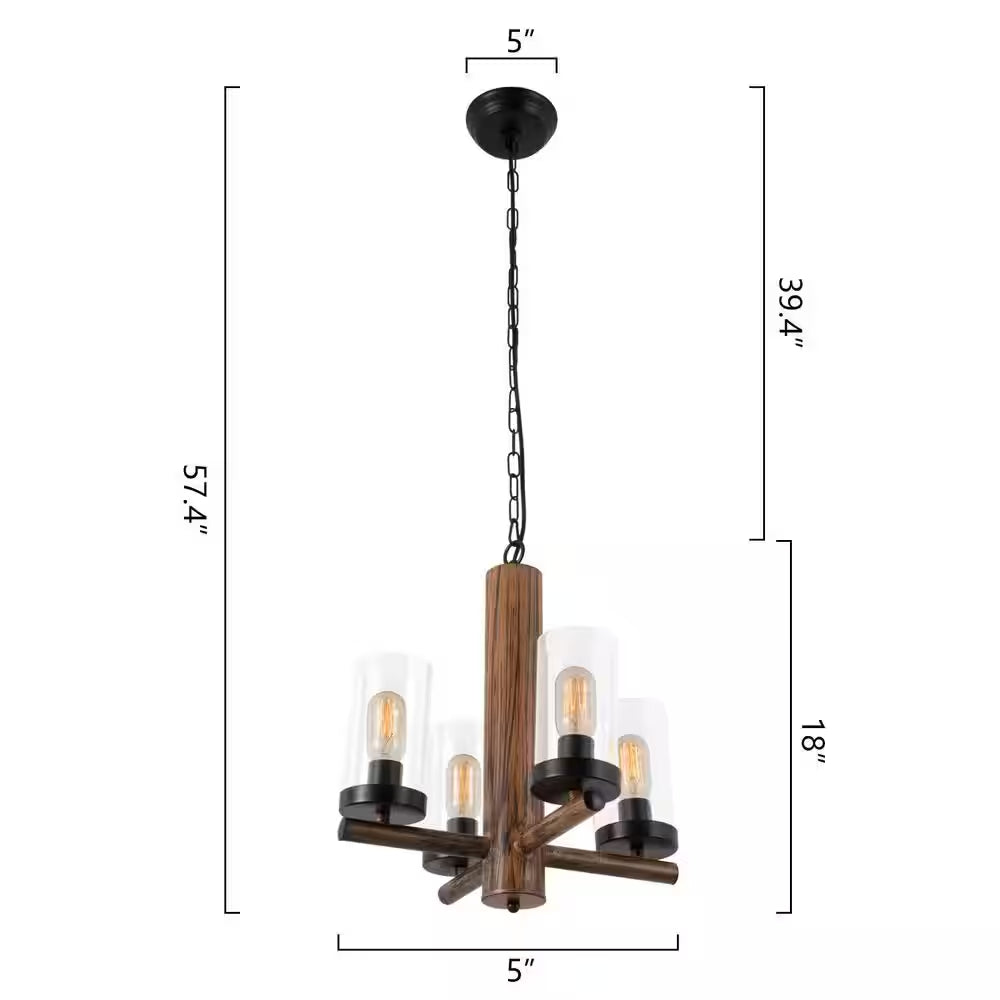 Nashville 4 -Light Candle Style&Shaded Classic/Traditional Farmhouse&Country Style Chandelier
