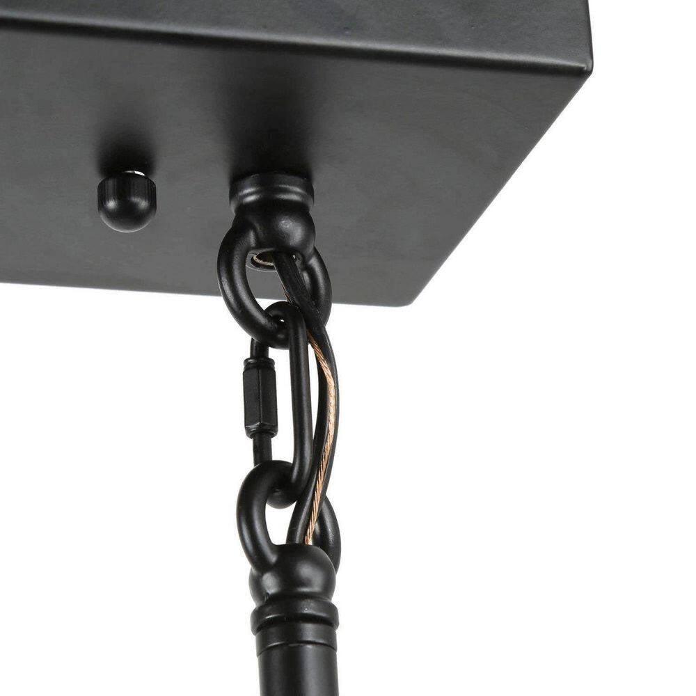 Colorado Modern Farmhouse 5-Light Rectangular Box Black Dining Room Chandelier