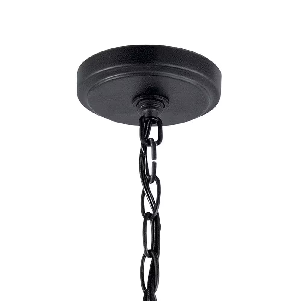 Winslow 18 In. 3-Light Black Contemporary Shaded Cylinder Mini Chandelier for Dining Room