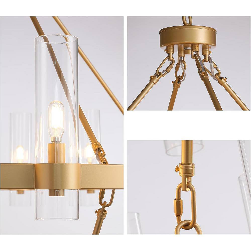 Modern Chandelier 60 In. 30-Light Gold Wagon Wheel Chandelier for Dinning Room, Foyer, Living Room, Staircase