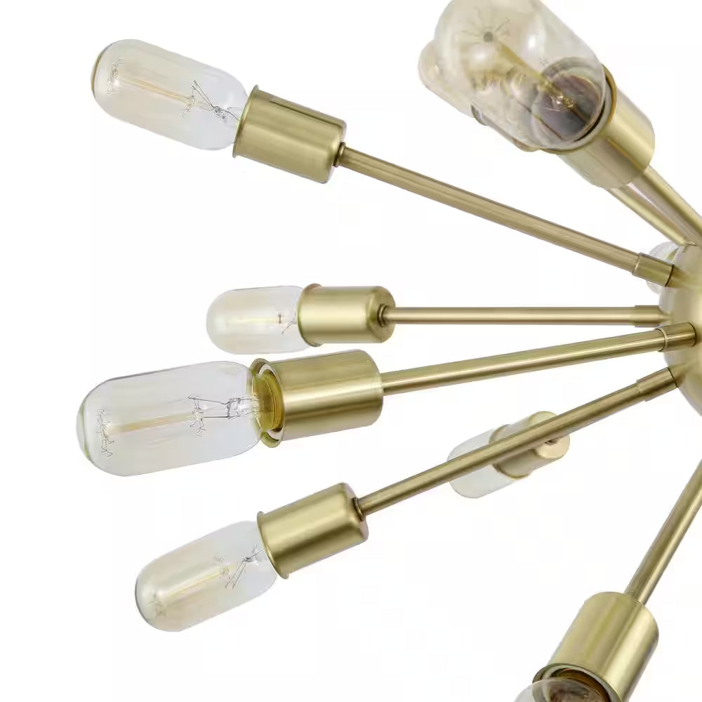 Sputnik Style Brass Chandelier