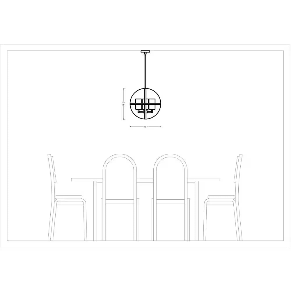 Alturas 3-Light Brushed Nickel Modern Dining Room Hanging Globe Chandelier with Etched White Glass