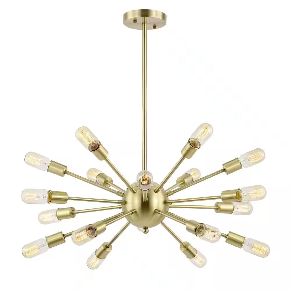 Sputnik Style Brass Chandelier