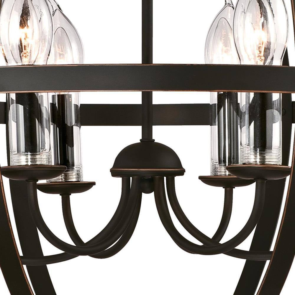 Stella Mira 6-Light Oil Rubbed Bronze with Highlights Outdoor Hanging Chandelier