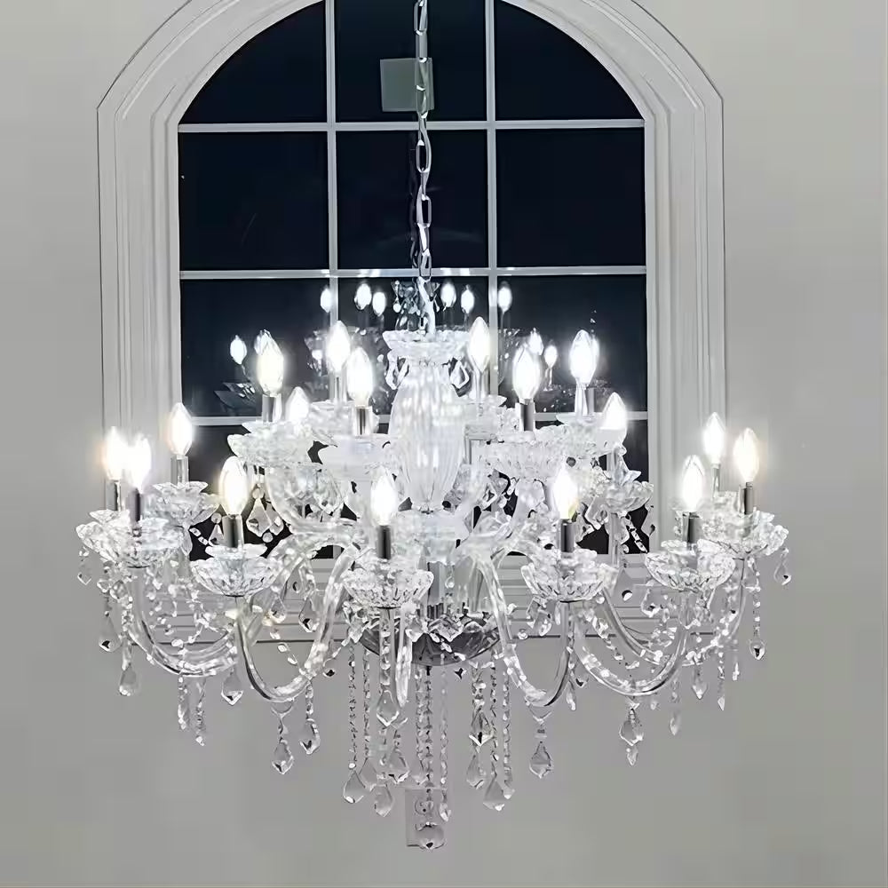 Atlanta 18-Light Clear Candle Style Classic/Traditional Chandelier with Crystal Accents