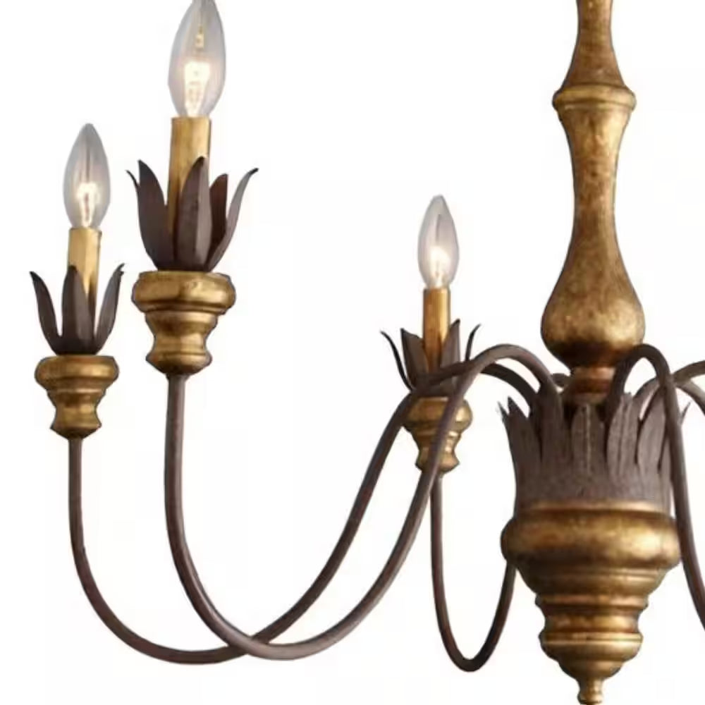 Luminfort 6-Light Bronze French Country Farmhouse Rustic Chandelier