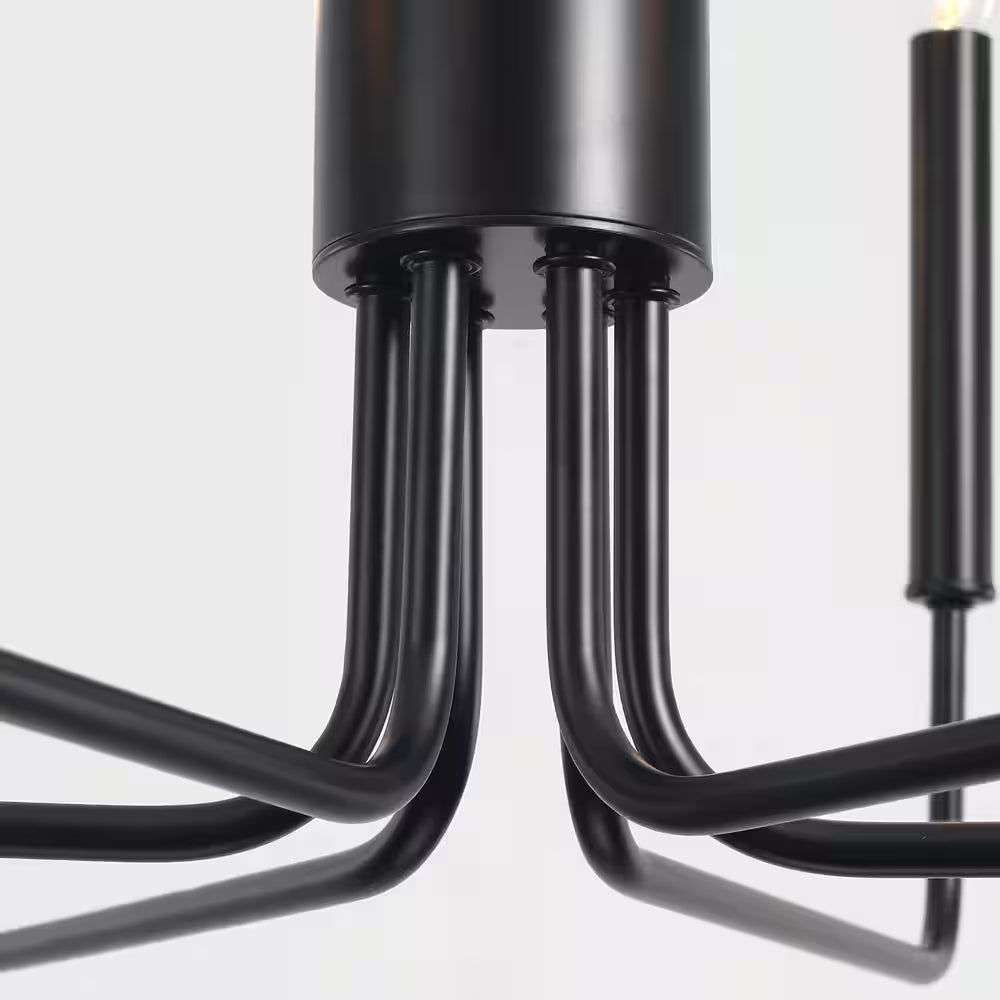 Roxsanne 6-Light Black Dimmable Classic/Traditional Chandelier Rustic Linear Candle-Style Kitchen Island Light Fixture
