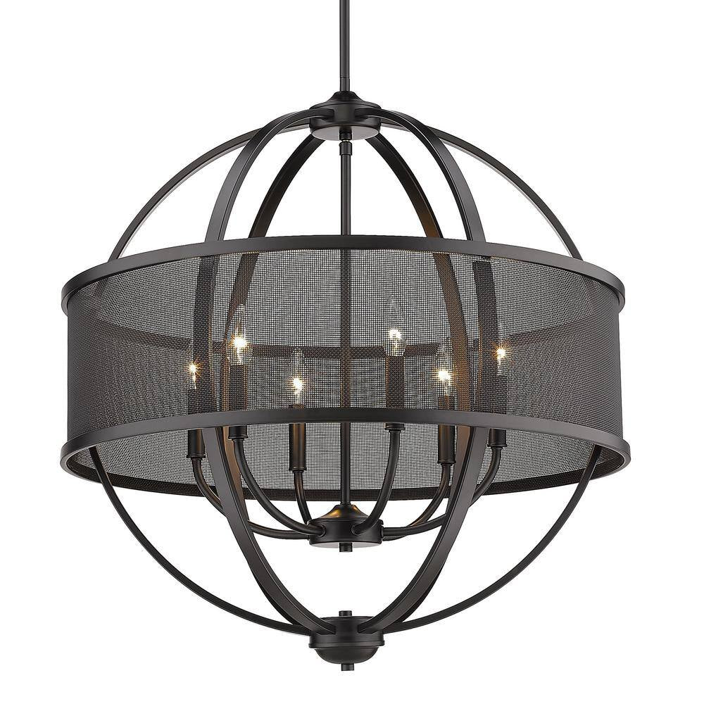 Colson 6-Light Matte Black Globe Chandelier
