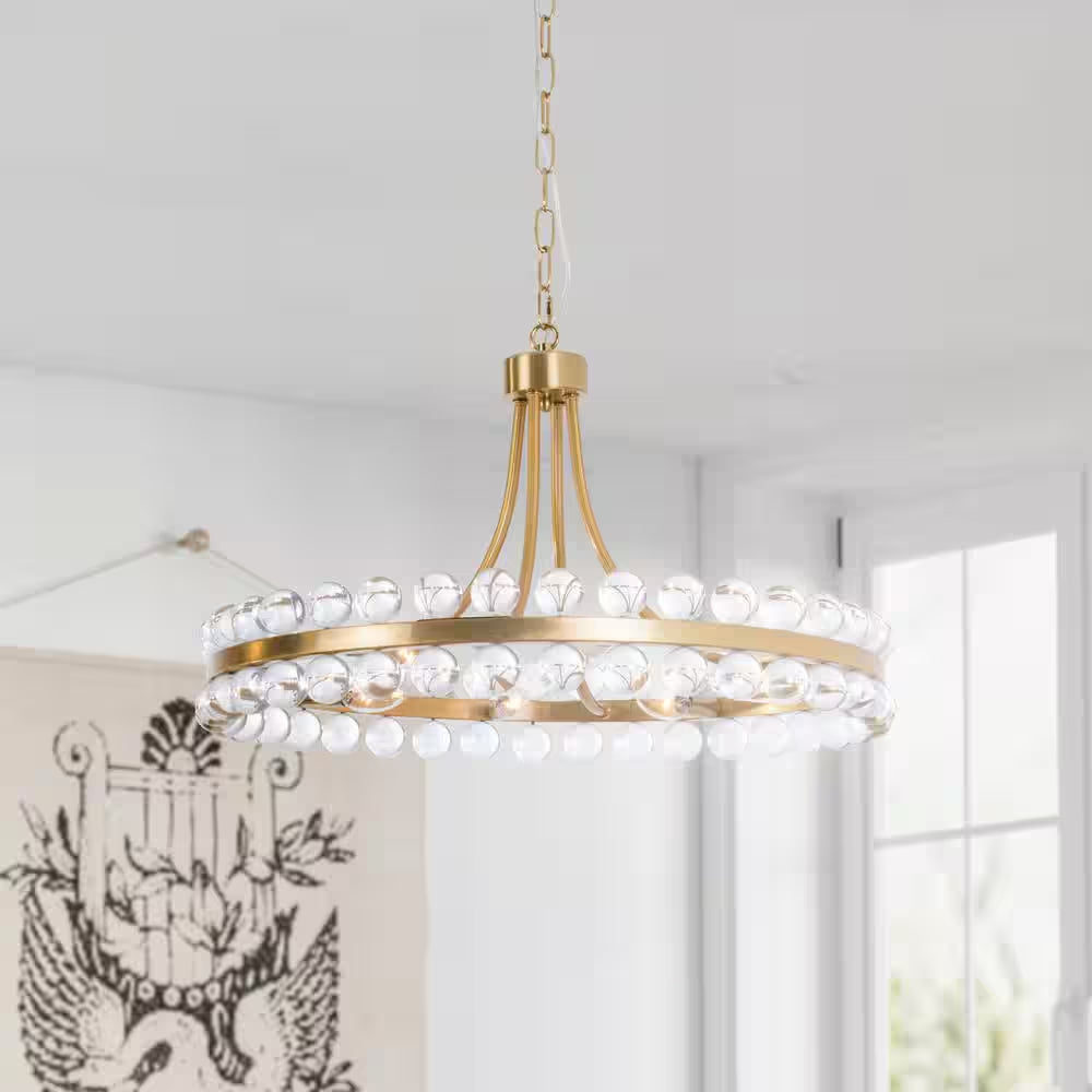 Jackson 8-Light Brass Unique Classic/Traditional Chandelier with Crystal Accents