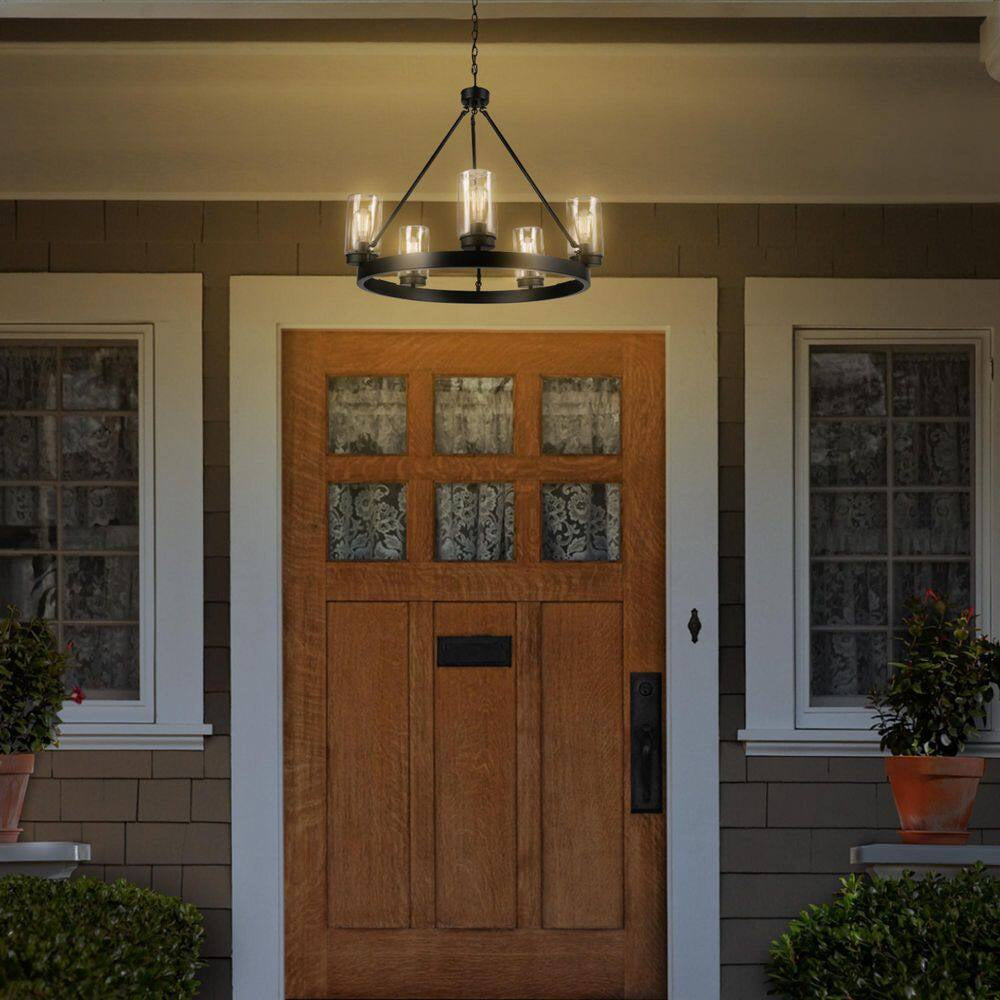 Arbeth 5-Light Bronze Outdoor Chandelier