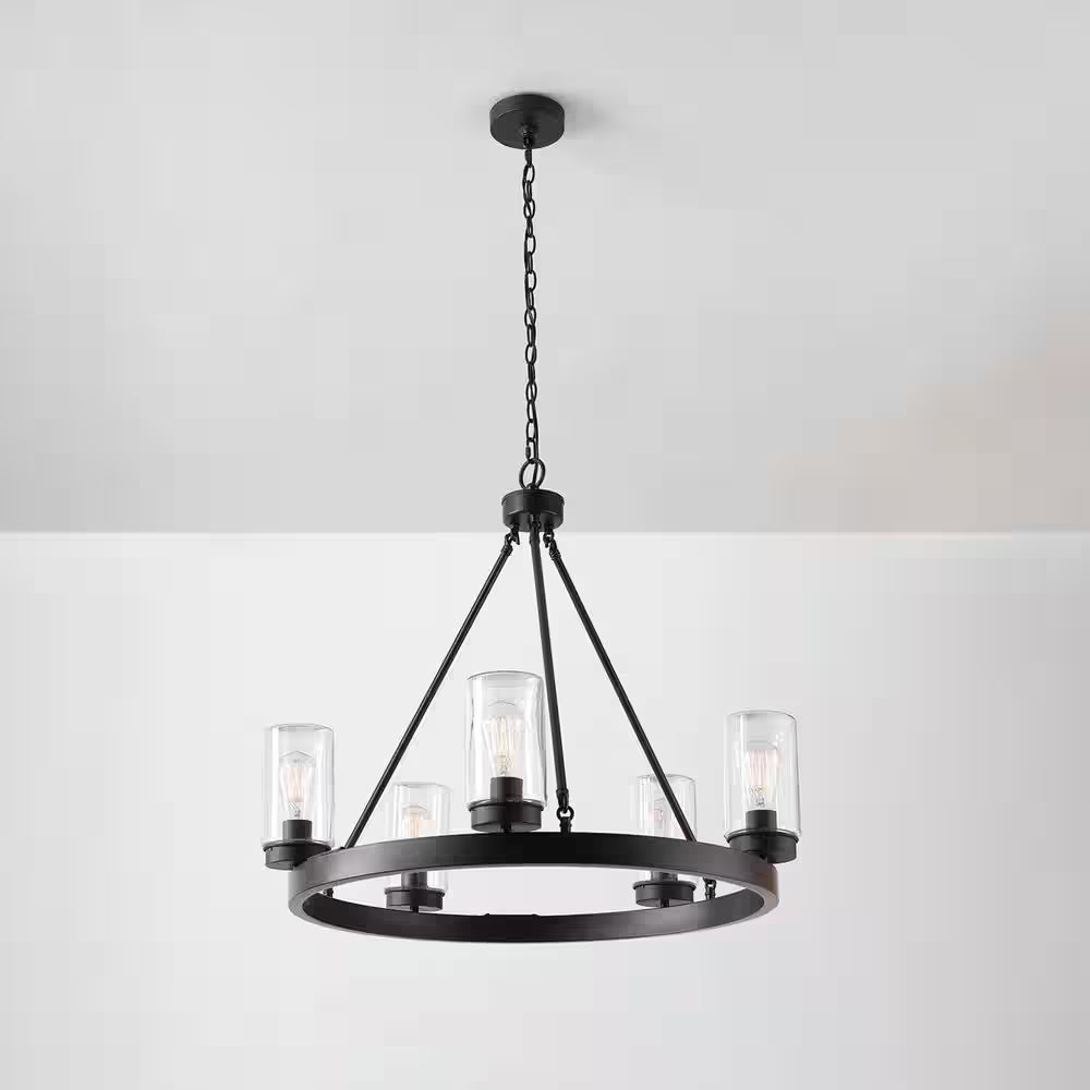 Arbeth 5-Light Bronze Outdoor Chandelier