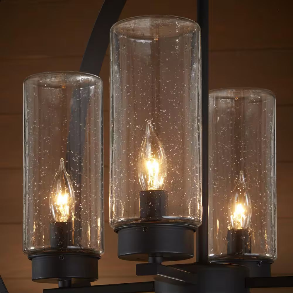 Reseda Modern 4-Light Bronze Outdoor Chandelier