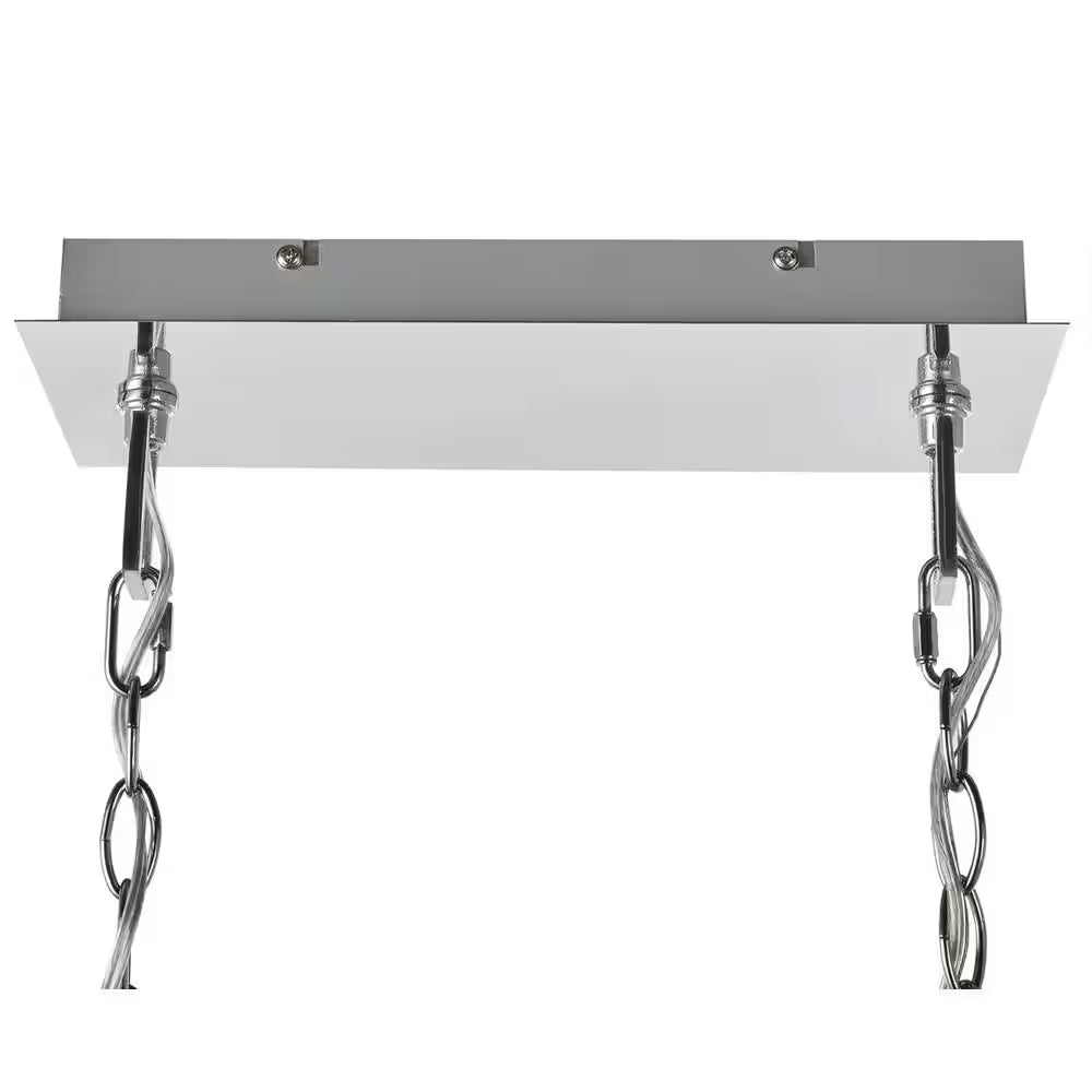 Samantha 60-Watt 8-Light LED Chrome Chandelier with Clear and Frosted Shades