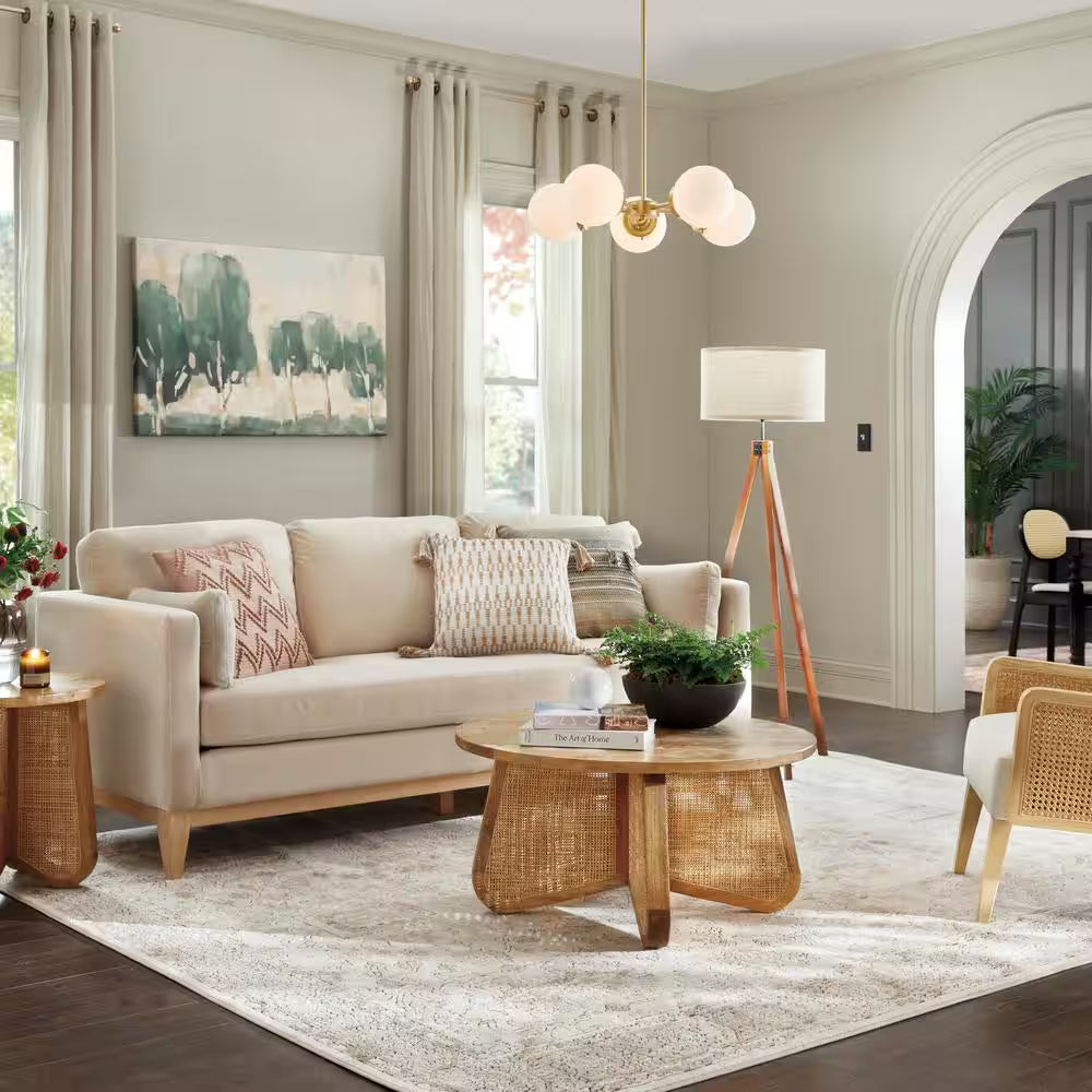 Modern Globe Dining Room Chandelier 5-Light Gold Sputnik Chandelier with Frosted Glass Shades