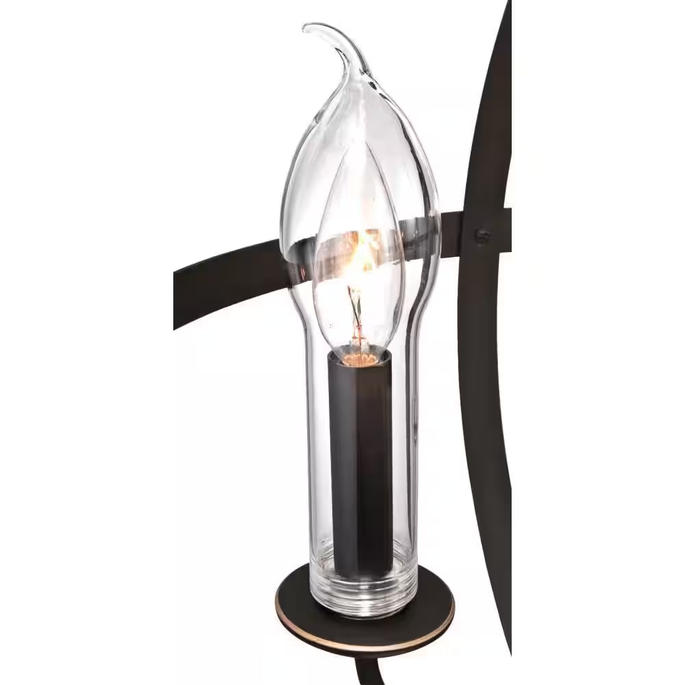 Stella Mira 6-Light Oil Rubbed Bronze with Highlights Outdoor Hanging Chandelier