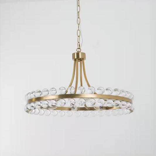 Jackson 8-Light Brass Unique Classic/Traditional Chandelier with Crystal Accents