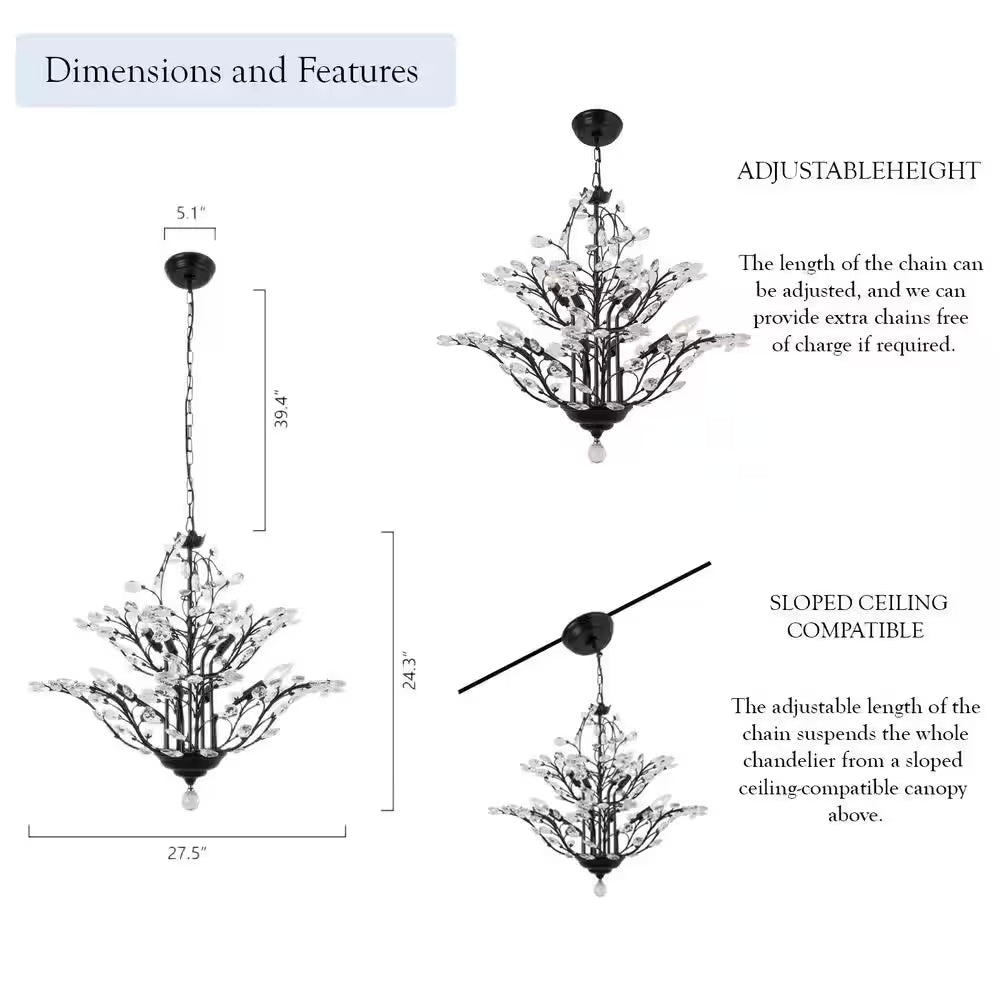 Chicago 8-Light Unique Traditional Chandelier with Crystal Accents
