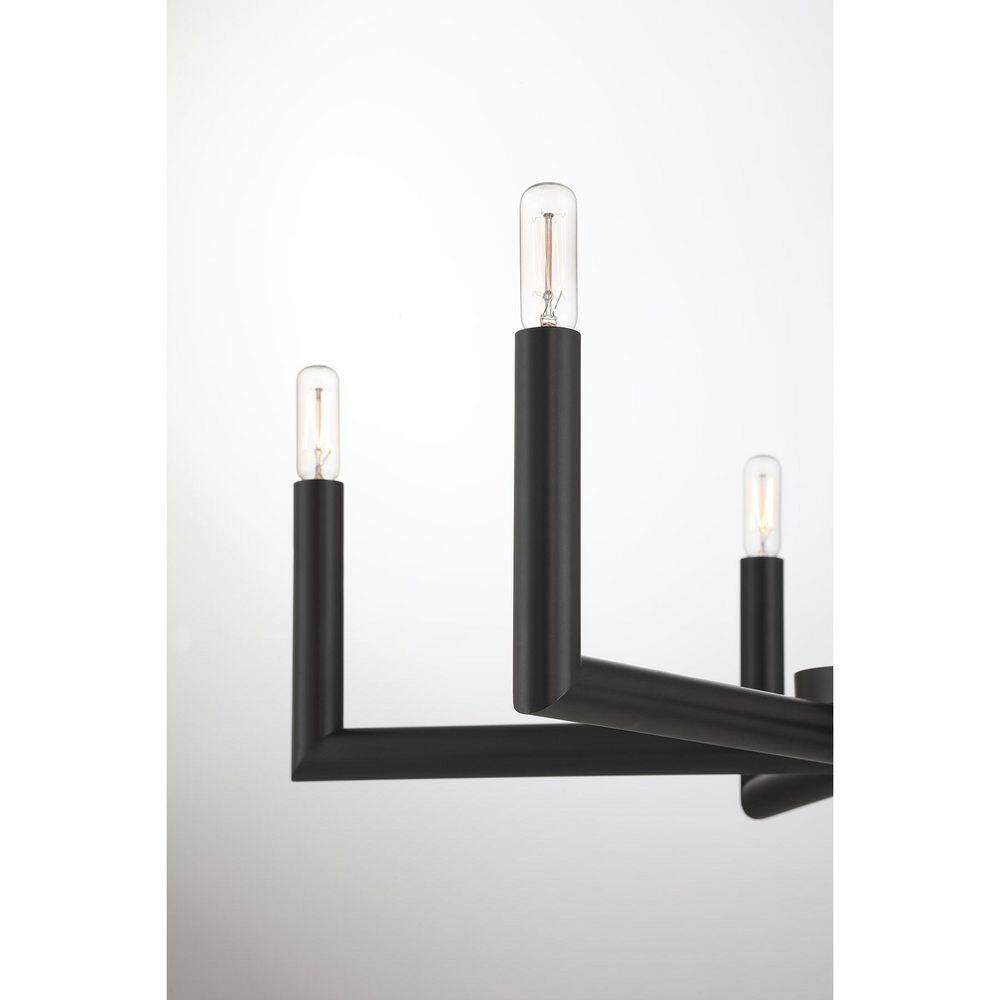 5-Light Matte Black Dimmable Contemporary Chandelier for Dining Room Kitchen Foyer