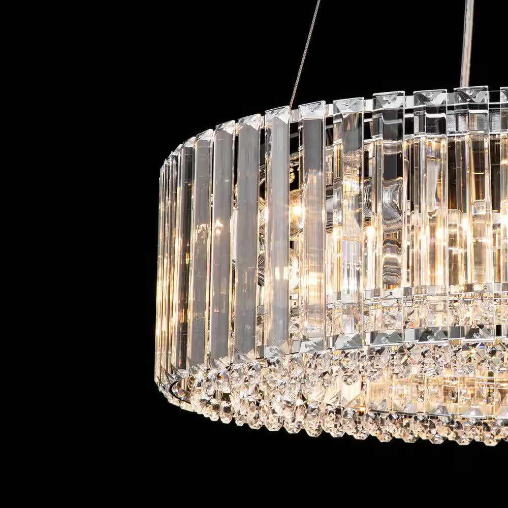 Orillia Contemporary 19.7 In. 6-Light Chrome Crystal Ring Chandelier