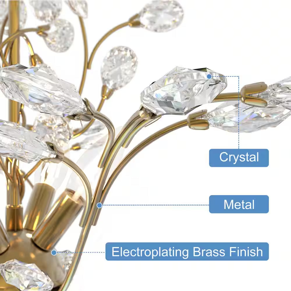 Chicago 4-Light Brass Unique Classic/Traditional Chandelier with Crystal Accents