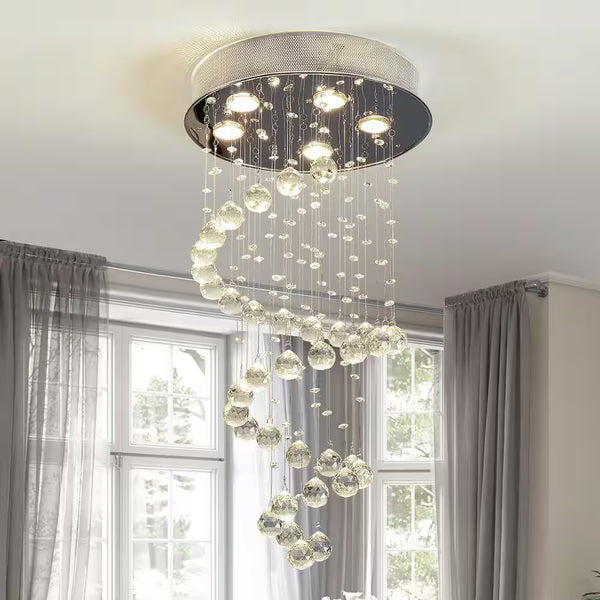Albany 5-Light Clear Unique Tiered Chandelier with Crystal Accents