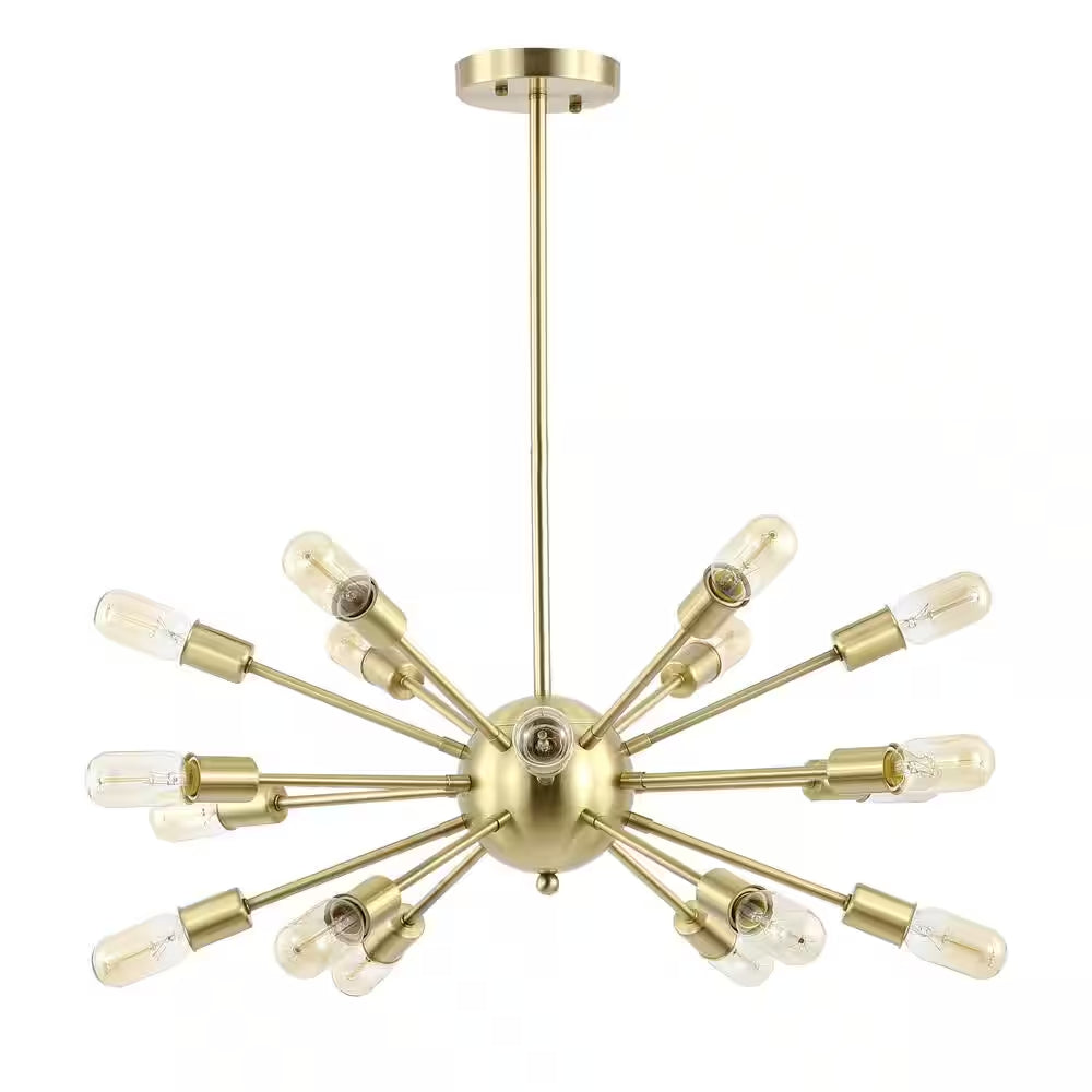 Sputnik Style Brass Chandelier
