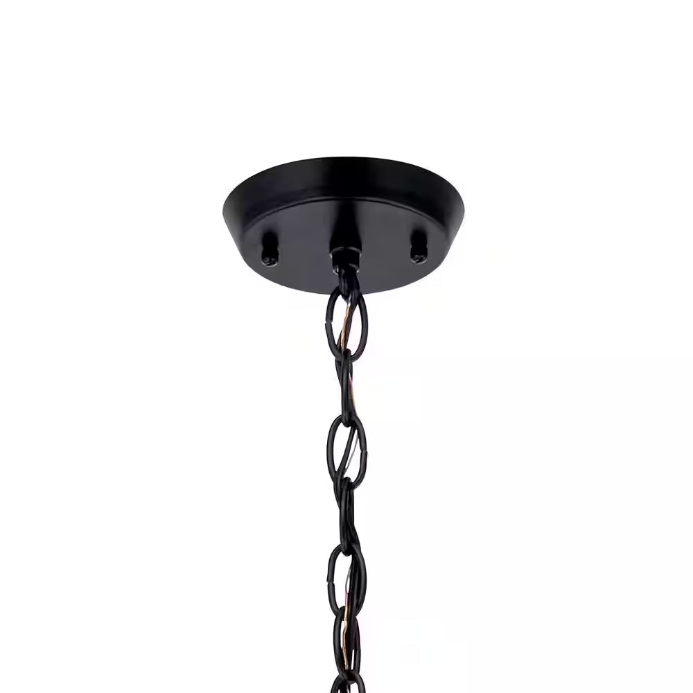 Kennewick 18.5 In. 5-Light Black Traditional Shaded Circle Chandelier for Dining Room