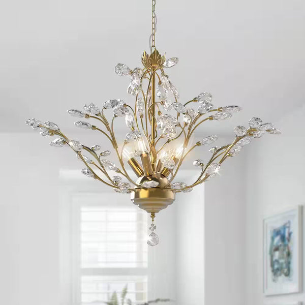 Chicago 4-Light Brass Unique Classic/Traditional Chandelier with Crystal Accents