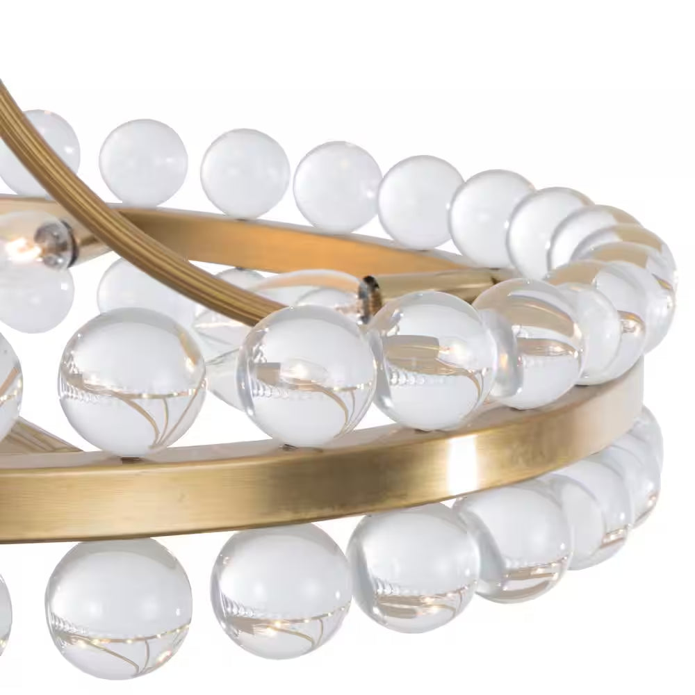 Jackson 8-Light Brass Unique Classic/Traditional Chandelier with Crystal Accents