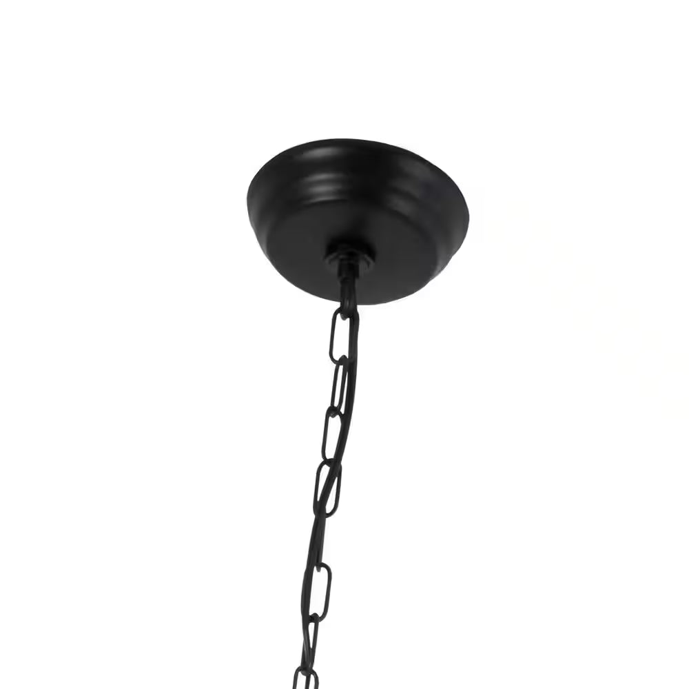 8-Light Unique Black Traditional Chandelier with Modern Crystal Accents