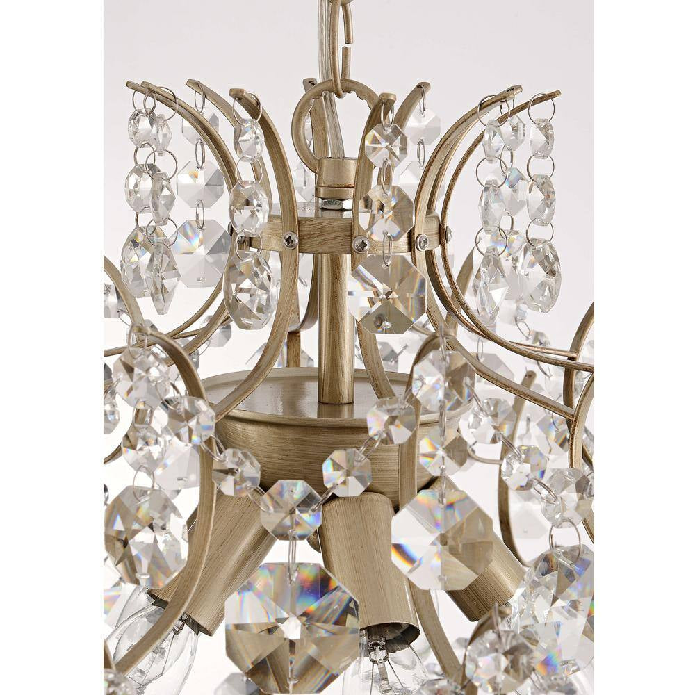 Daisy 20 In. in Diameter Brushed Silver-Ish Champagne 5-Light Larger Crystal Chandelier